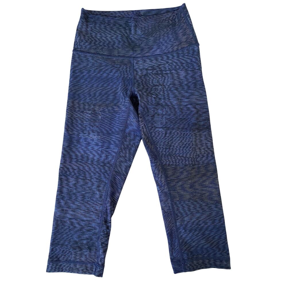 Lululemon Athletica Sz 4 Blue Heathered Align Hirise Luxtreme Cropped Leggings